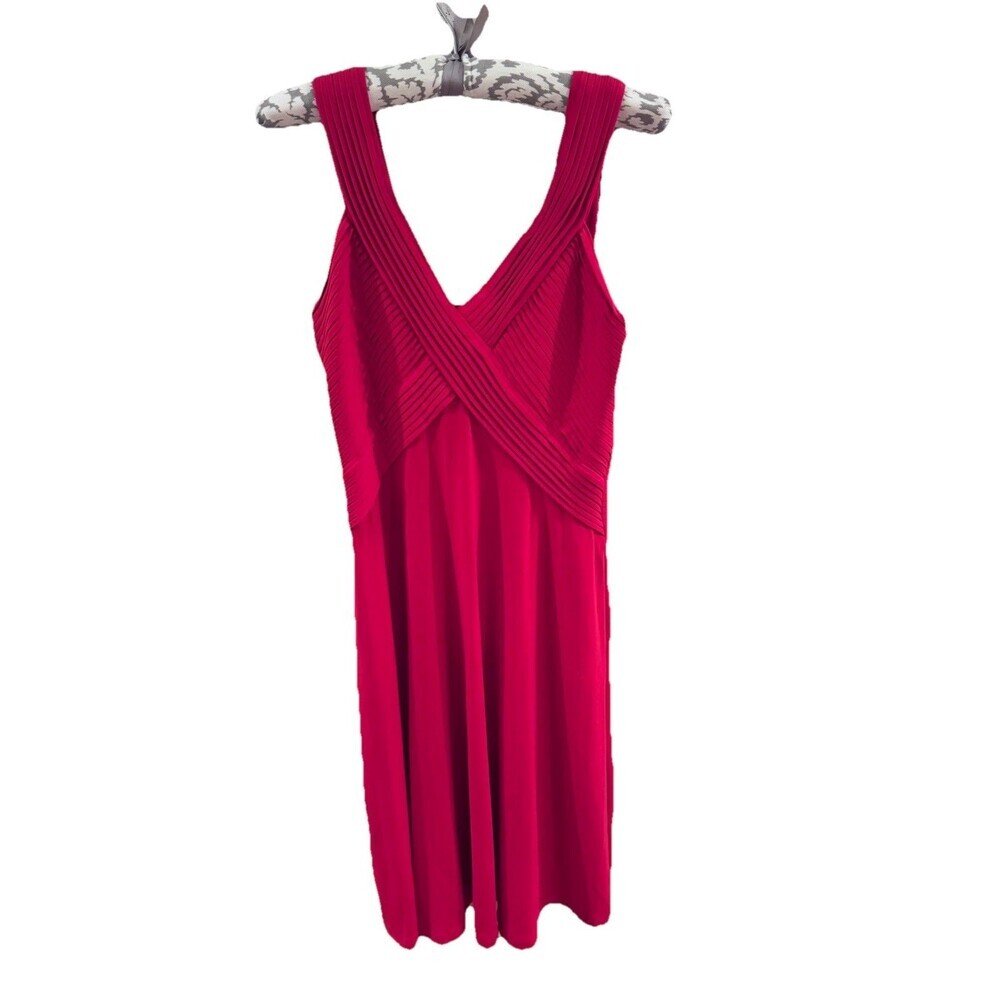Calvin‎ Klein Red Bandage Dress Size 6 Glam Party Sassy Modern Chic Statement
